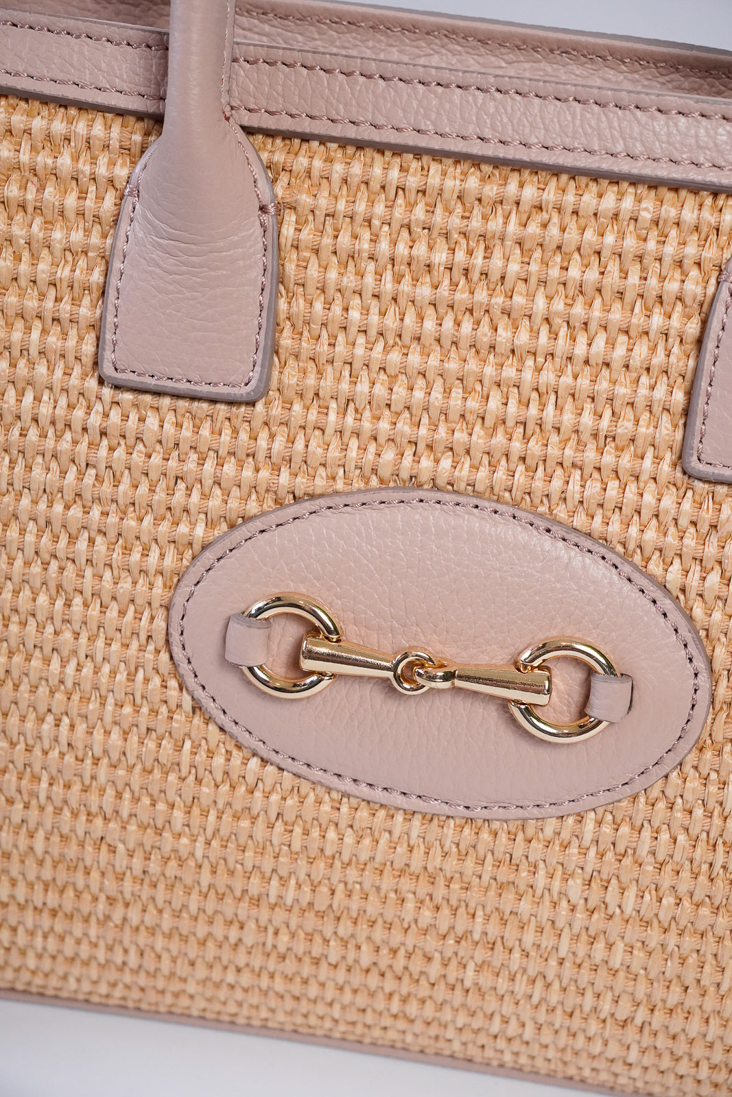 Raffia Leather Tote