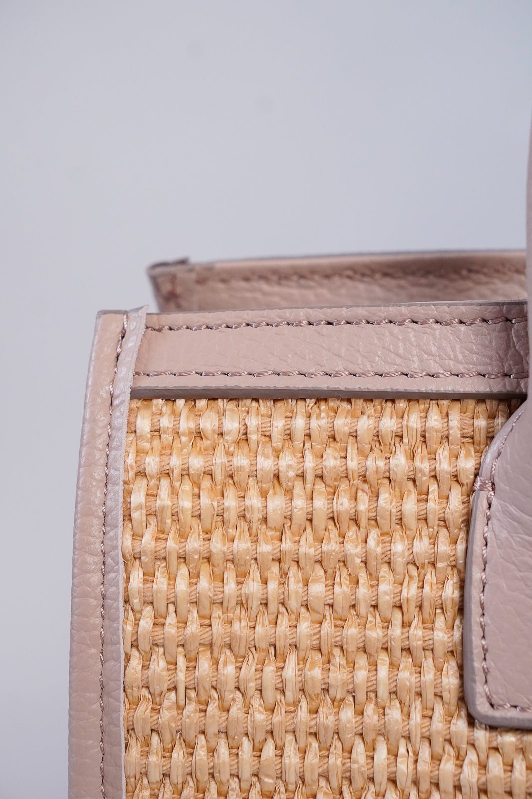 Raffia Leather Tote