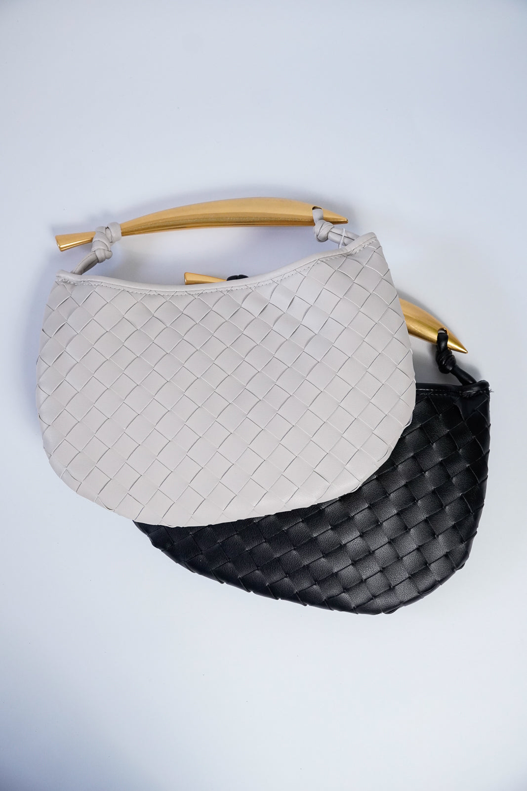 Woven Leather Handle Bag