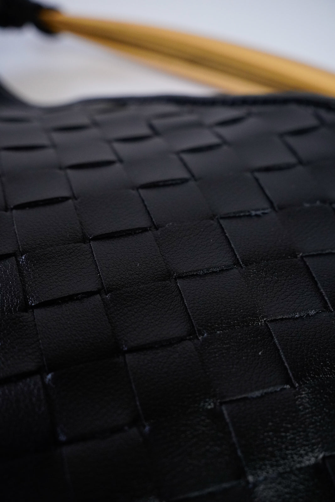 Woven Leather Handle Bag