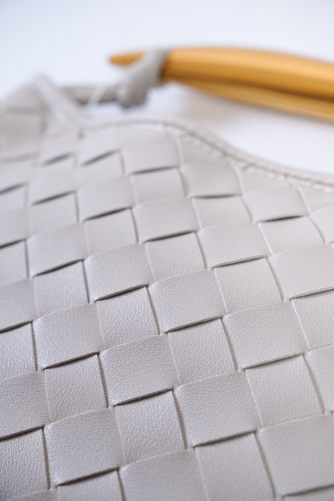Woven Leather Handle Bag