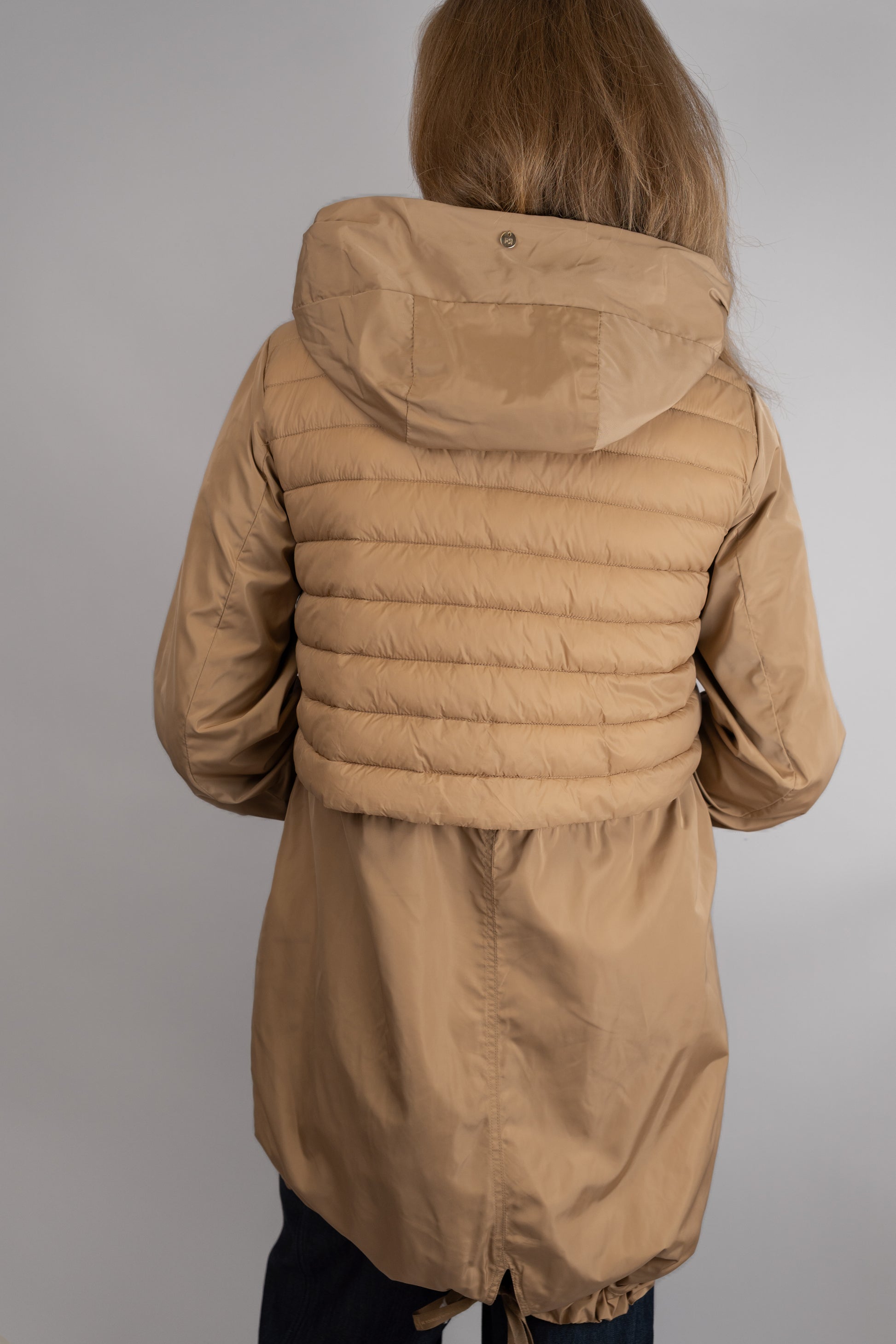 Beige Hooded Puffer Parka