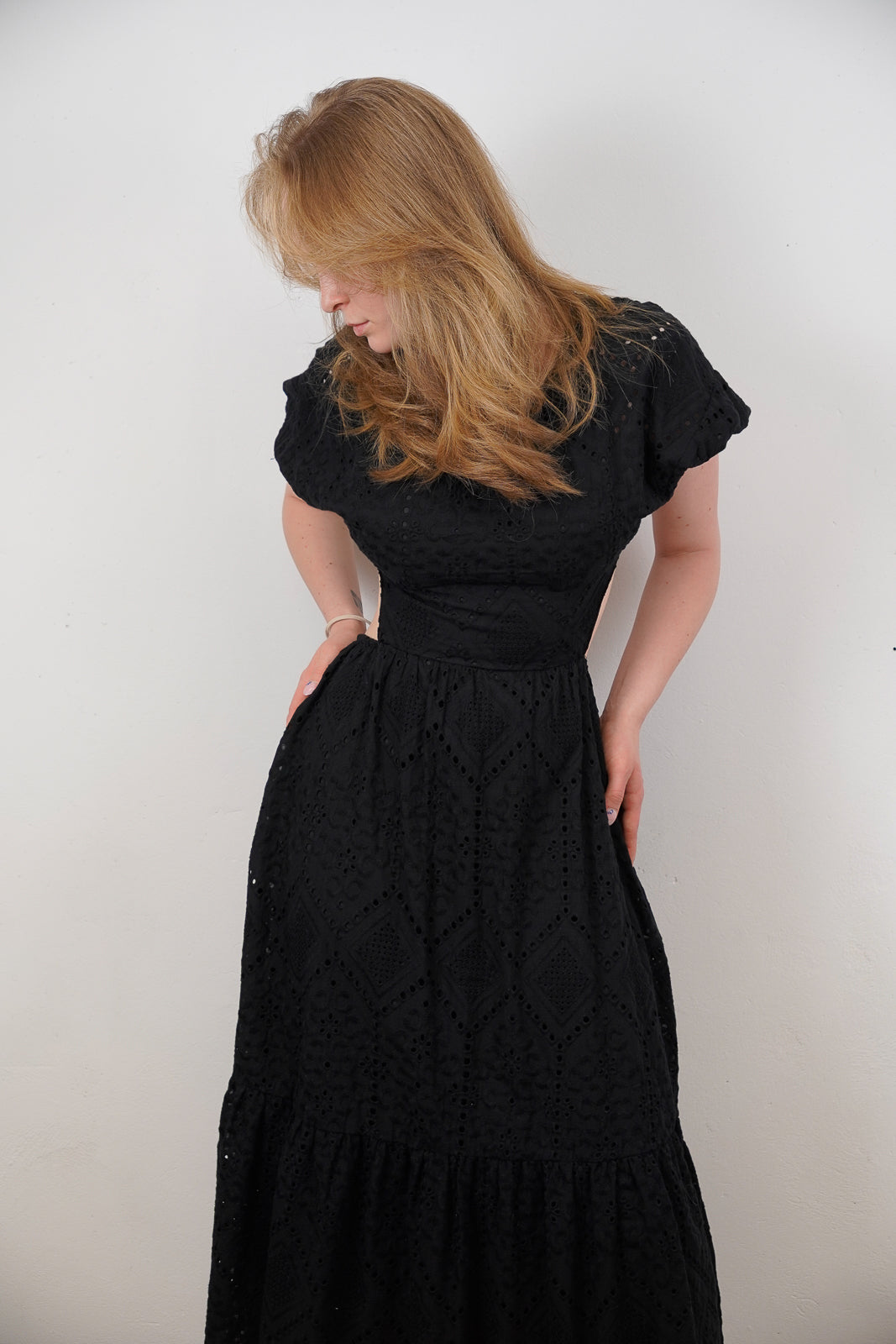 Backless Broderie Maxi Dress