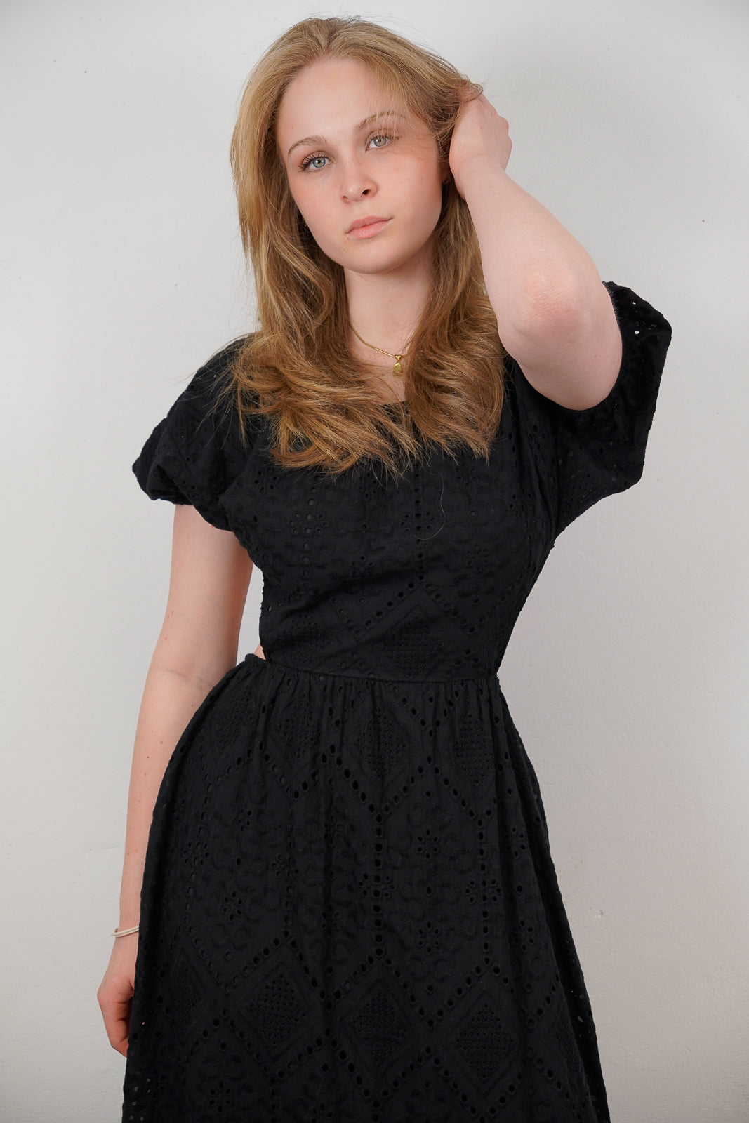 Backless Broderie Maxi Dress
