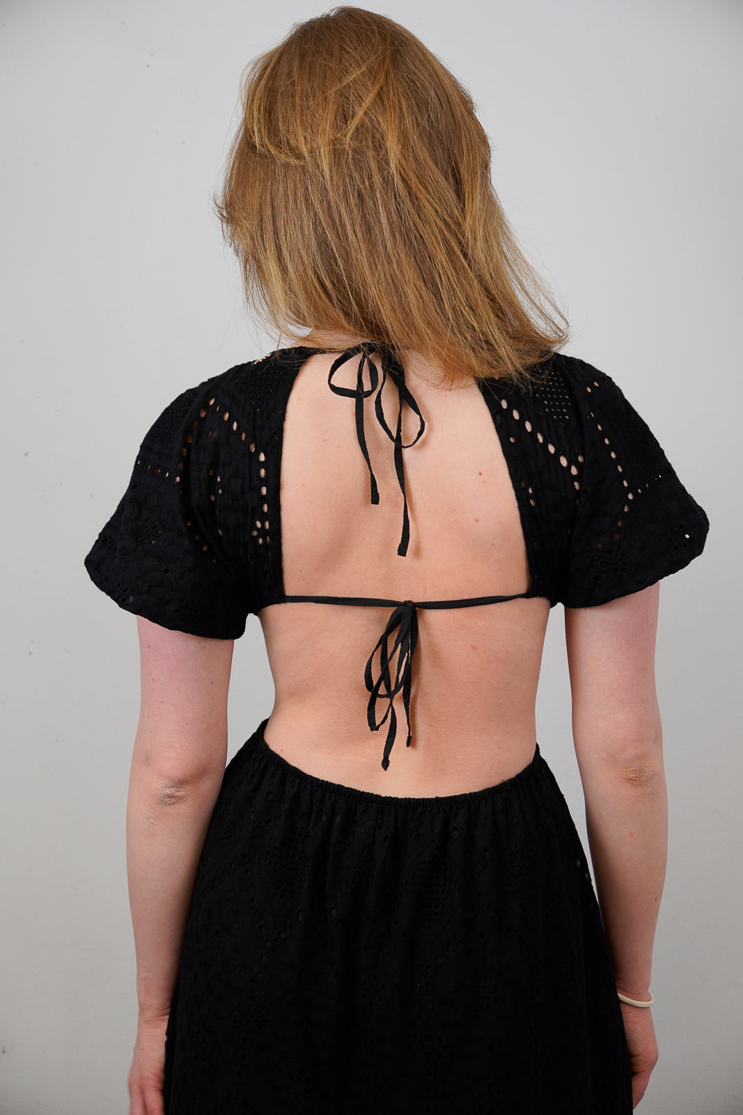 Backless Broderie Maxi Dress