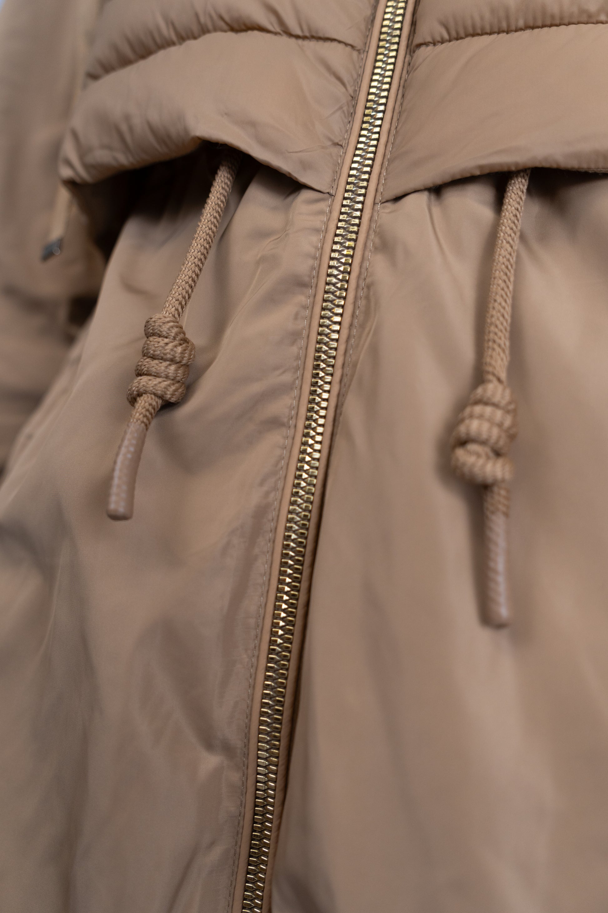 Beige Hooded Puffer Parka
