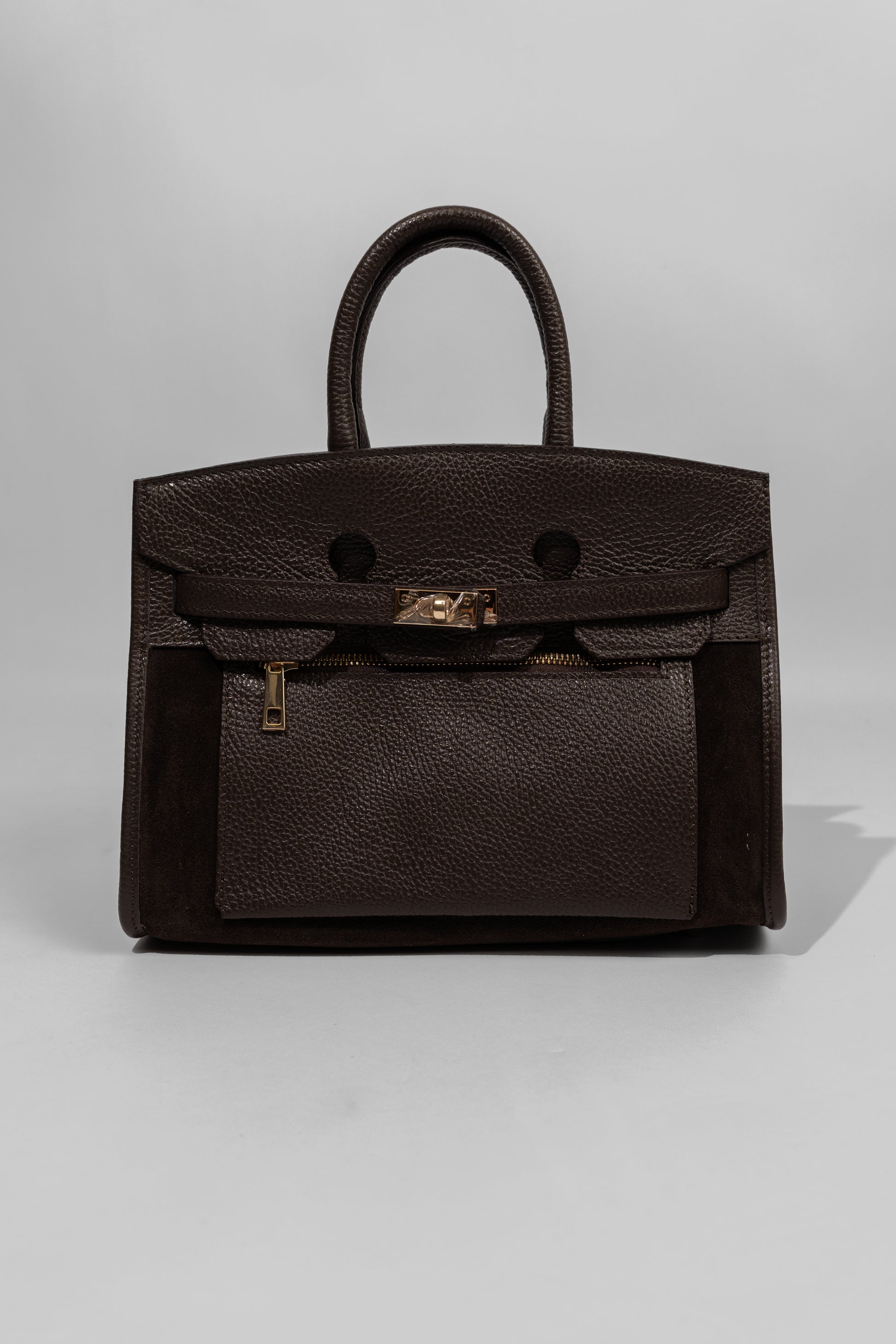 Grain Leather Top Handle Bag