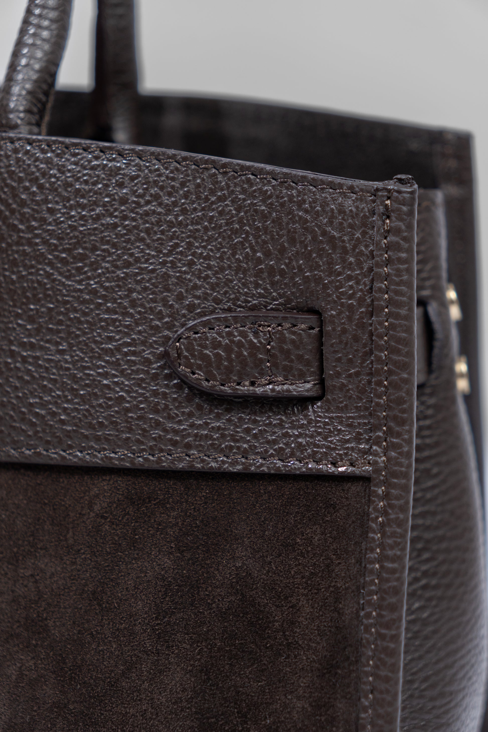 Grain Leather Top Handle Bag