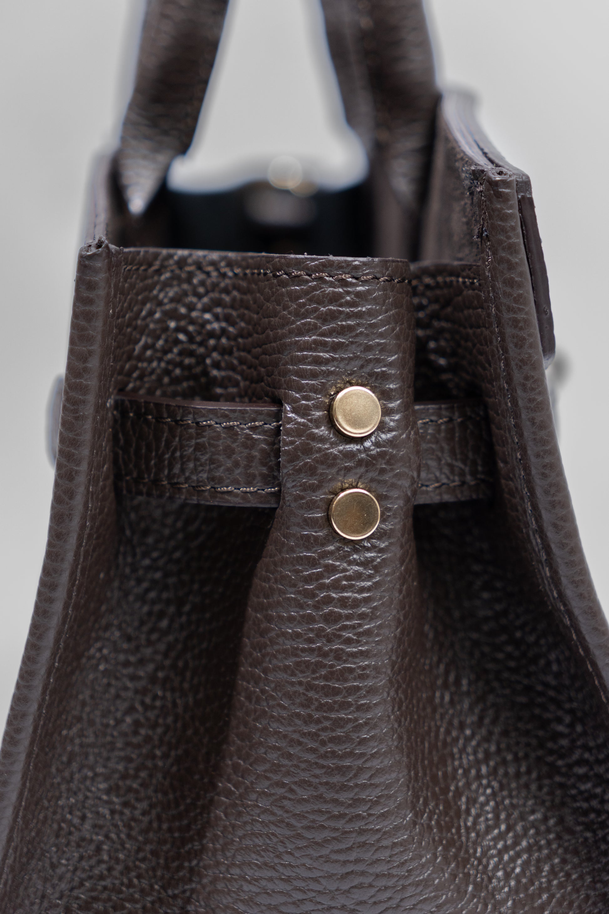 Grain Leather Top Handle Bag