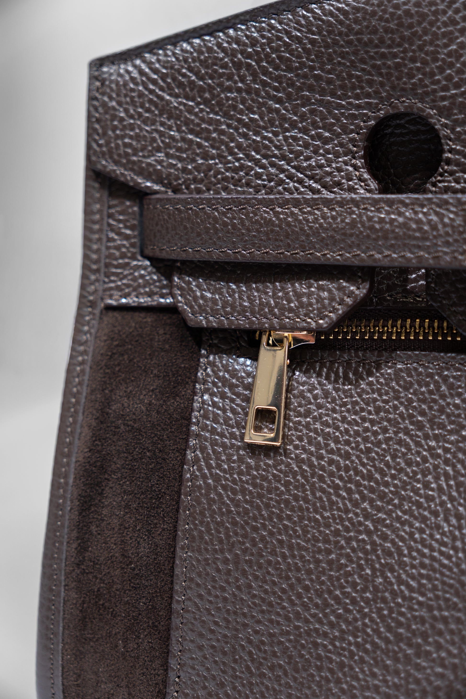 Grain Leather Top Handle Bag
