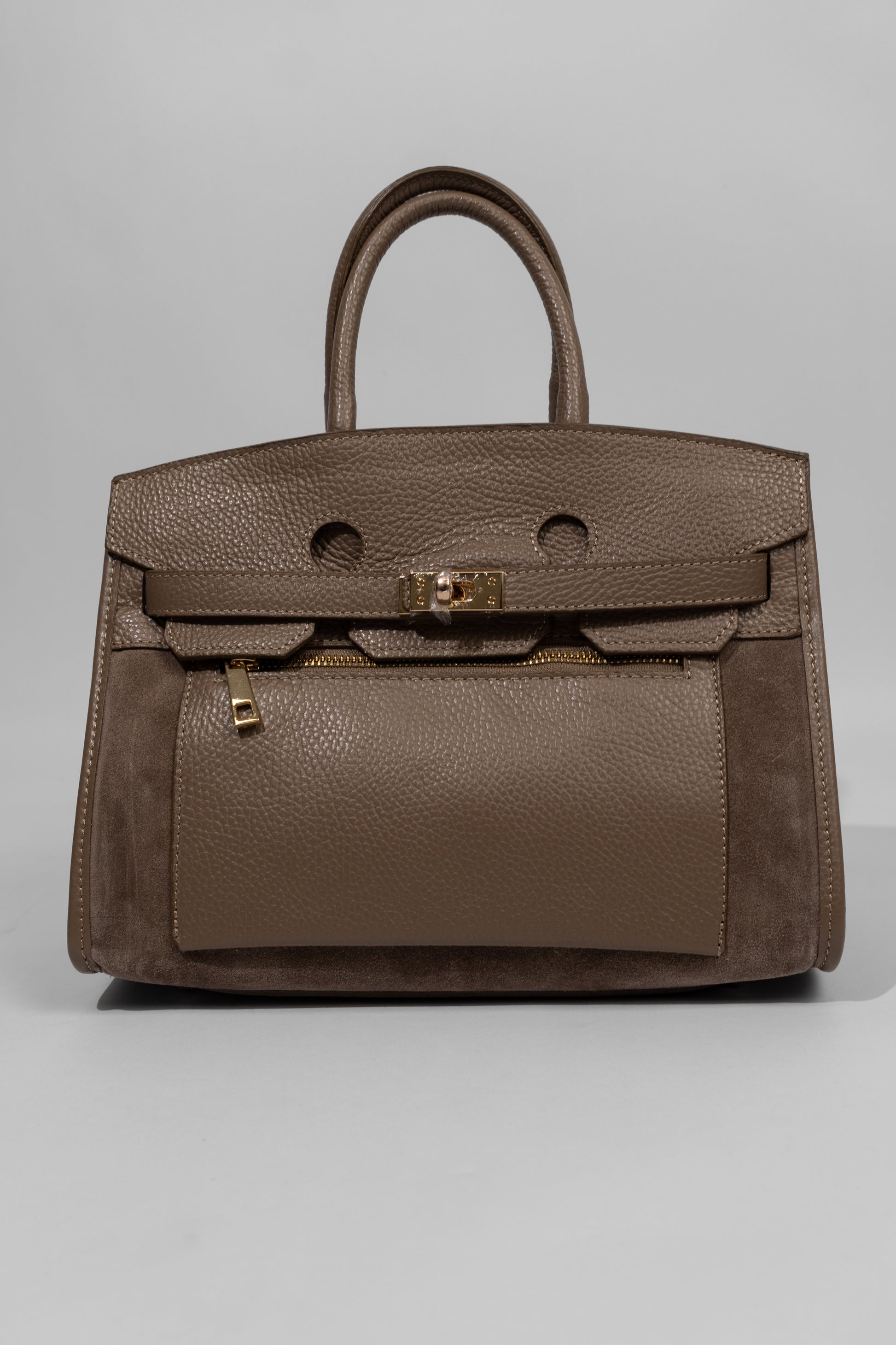 Grain Leather Top Handle Bag
