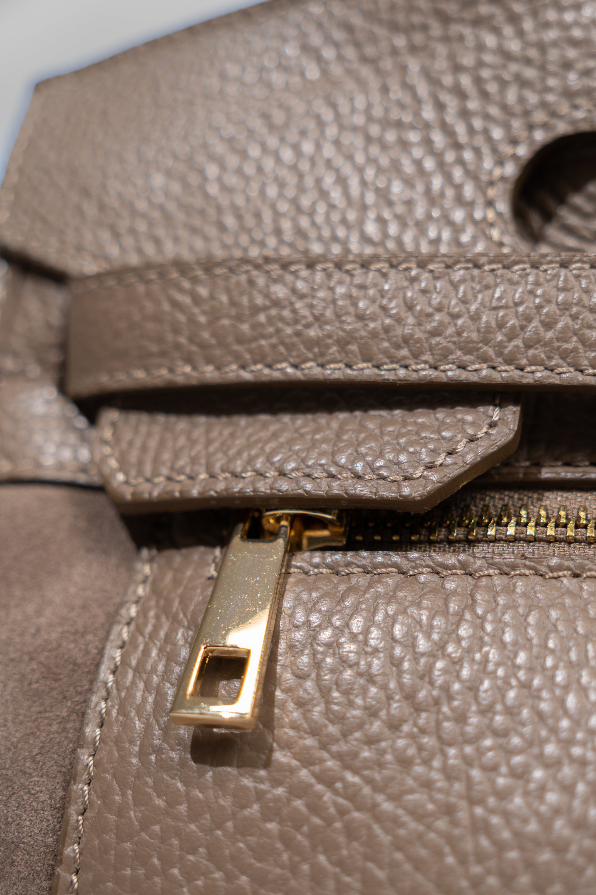 Grain Leather Top Handle Bag