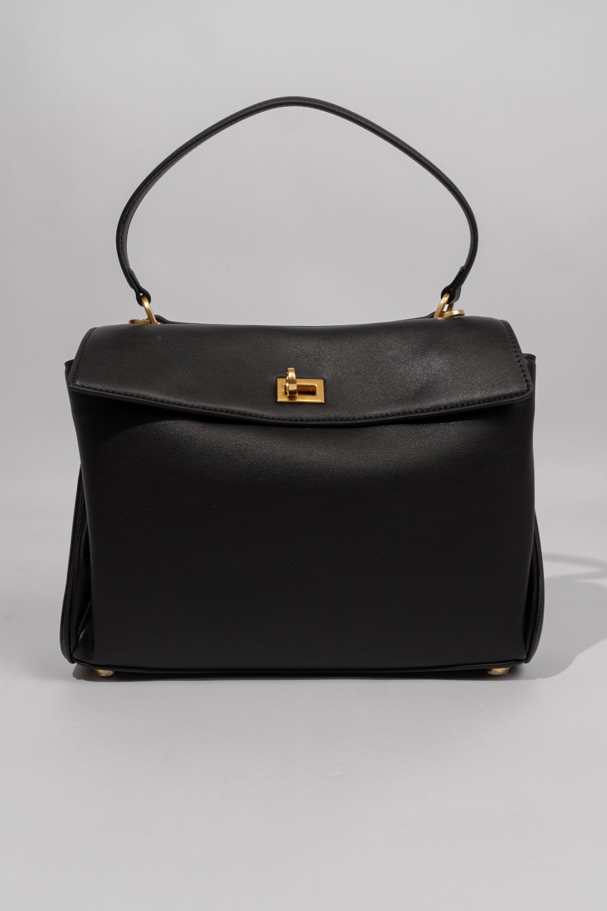 Smooth Leather Top Handle Bag