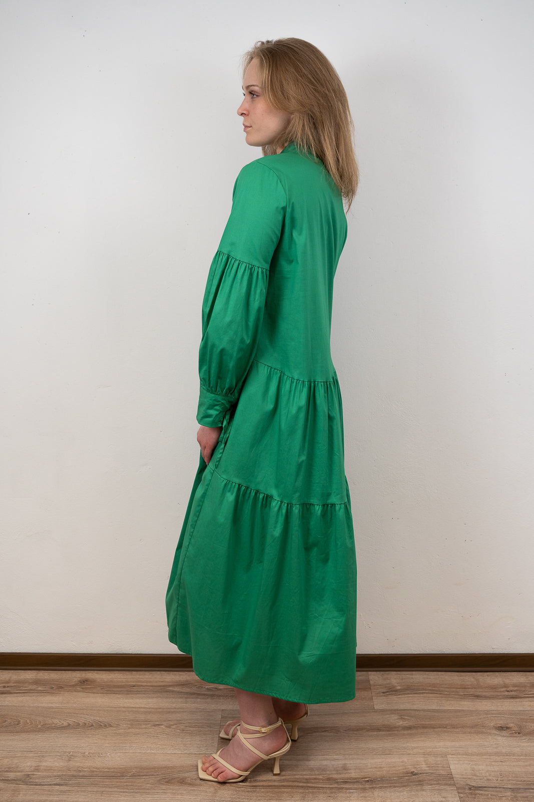 Green Maxi Shirt Dress