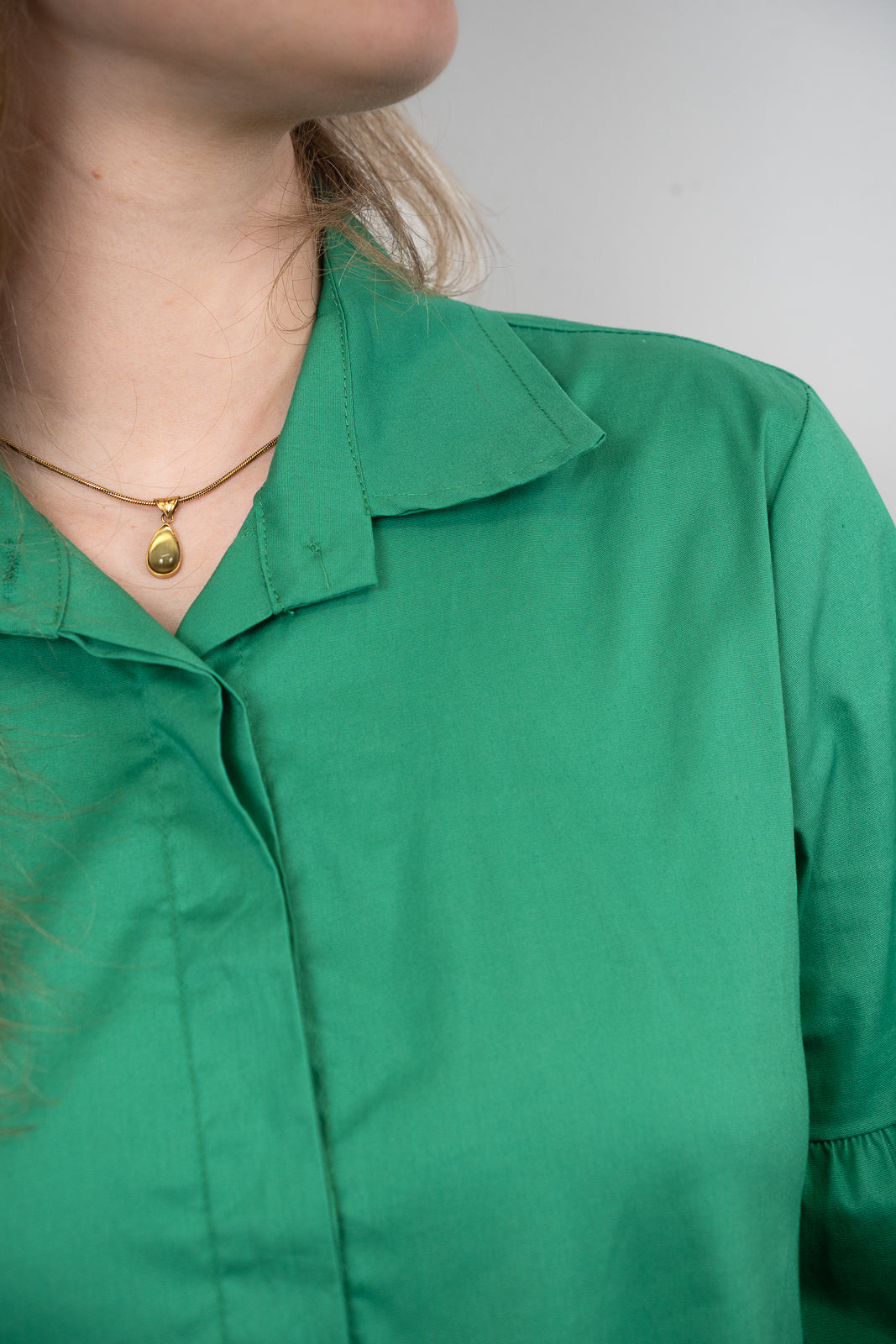 Green Maxi Shirt Dress