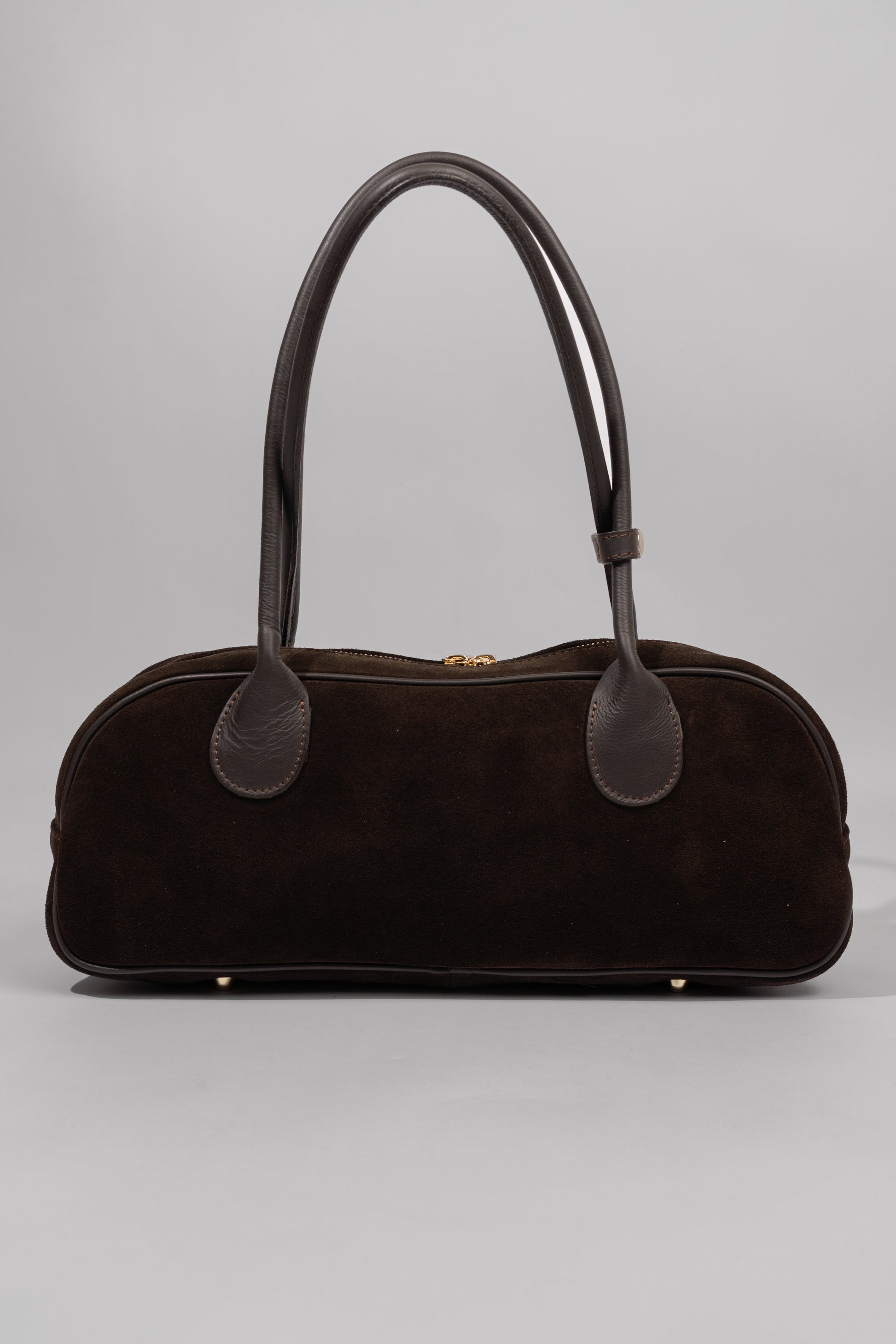 Suede Baguette Handbag Brown
