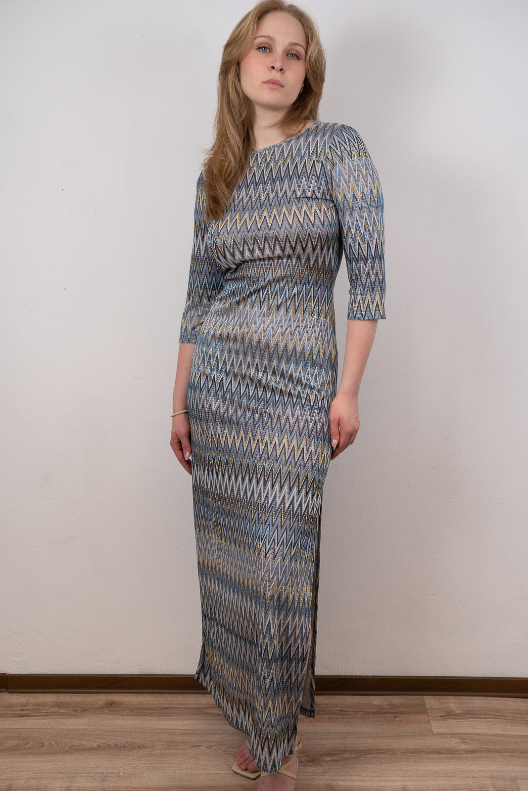 Multi-Coloured Open-Back Maxi Dress