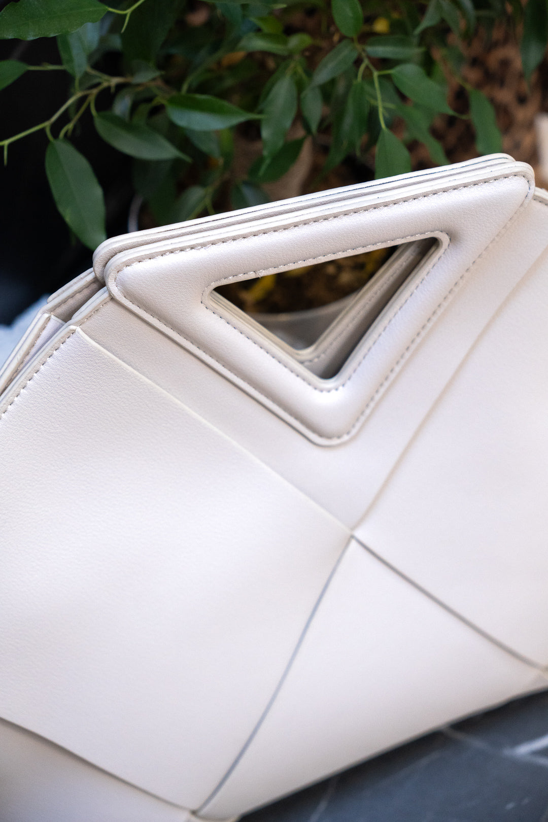 Geometric Cut-Out Handle Bag