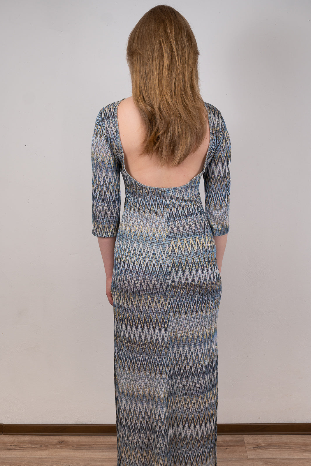 Multi-Coloured Open-Back Maxi Dress