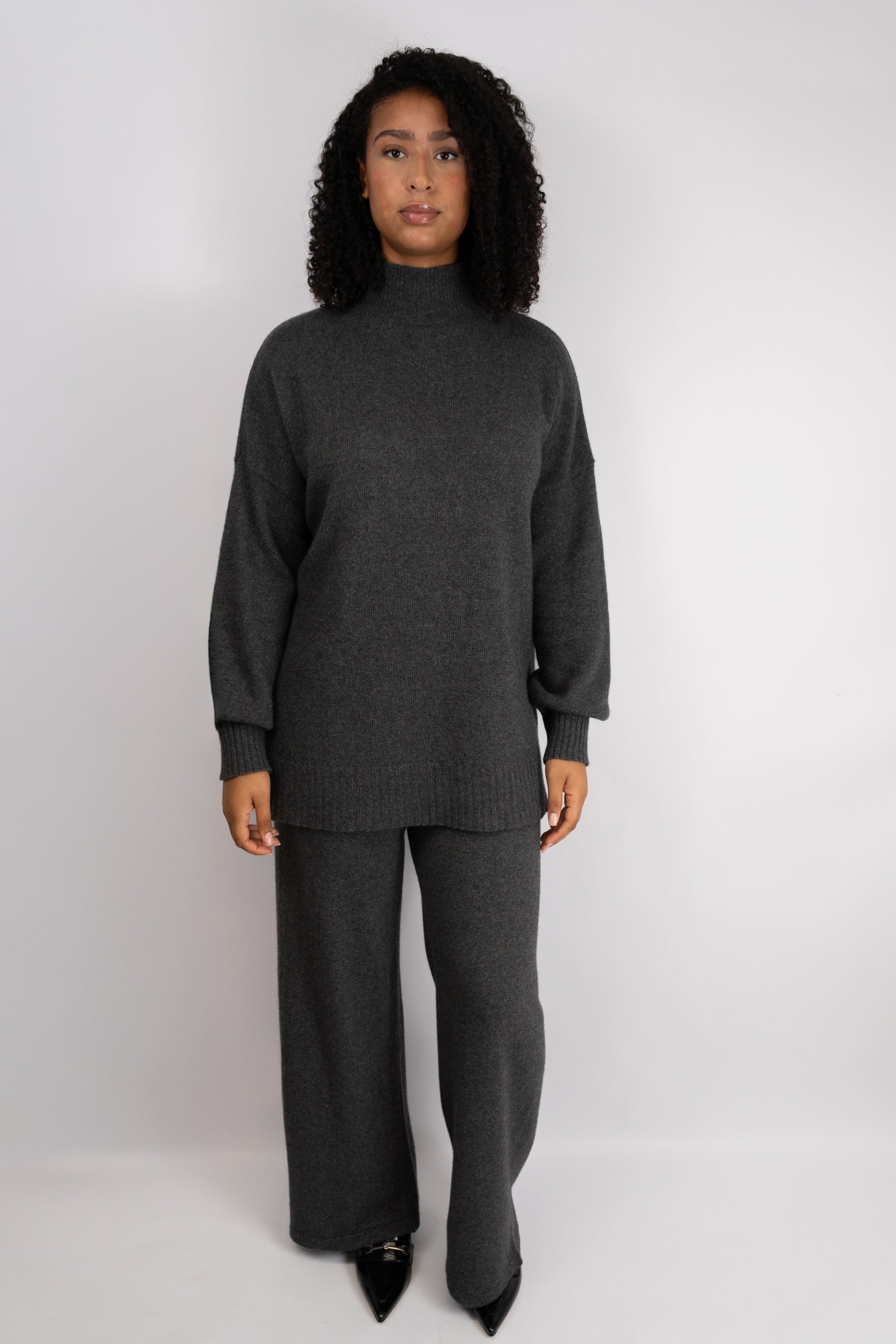 Charcoal Knit Two-Piece Set