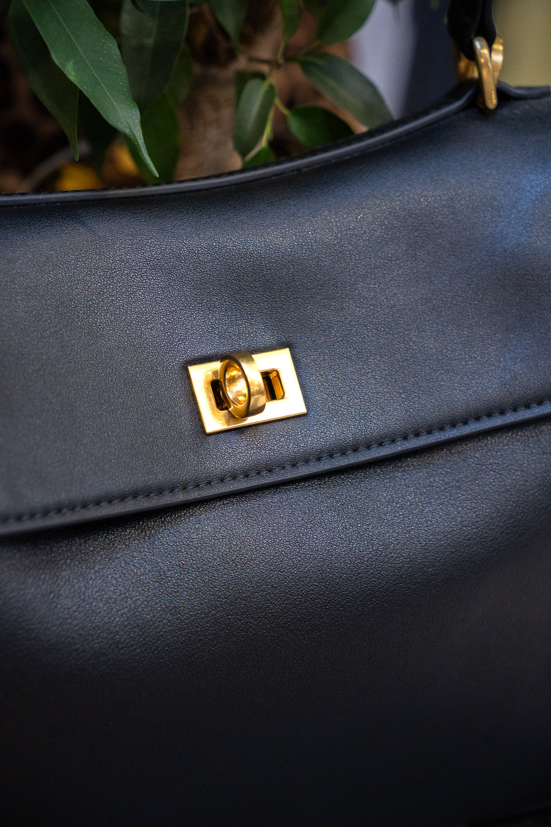 Smooth Leather Top Handle Bag
