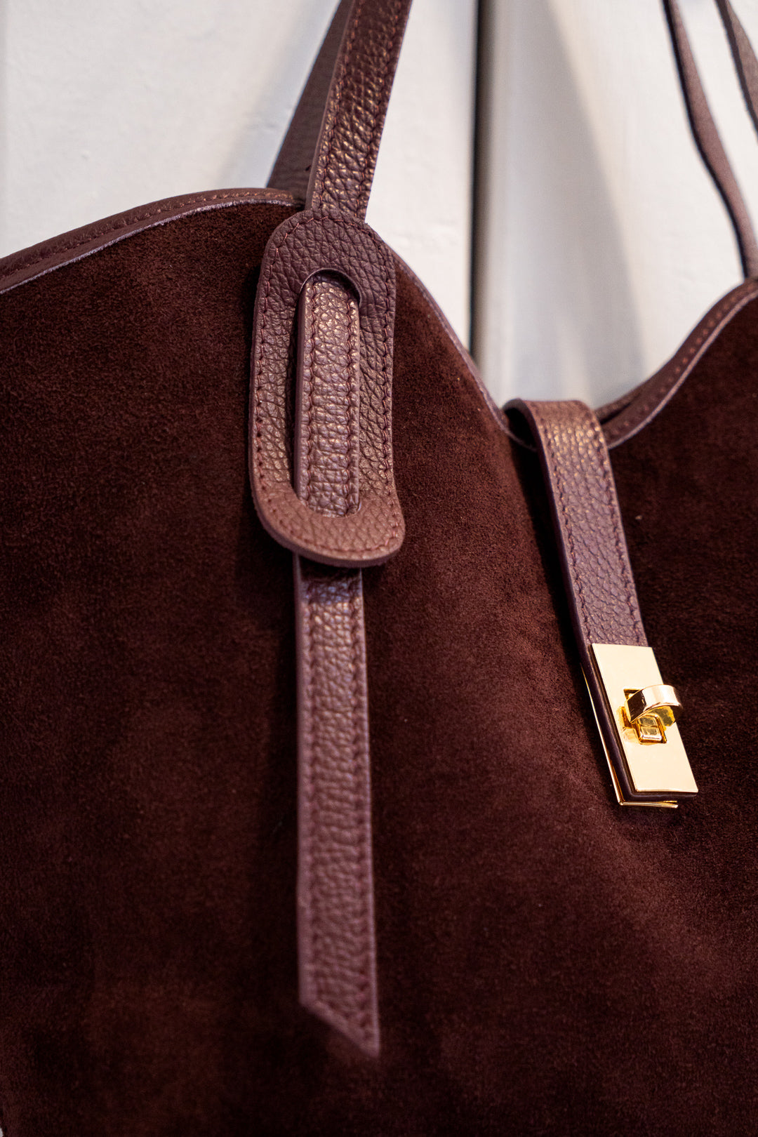 Suede Leather Tote Bag