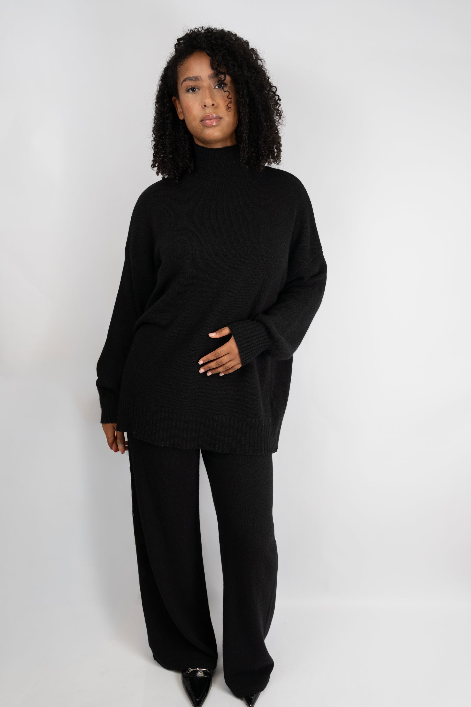 Black Knit Two-Piece Set