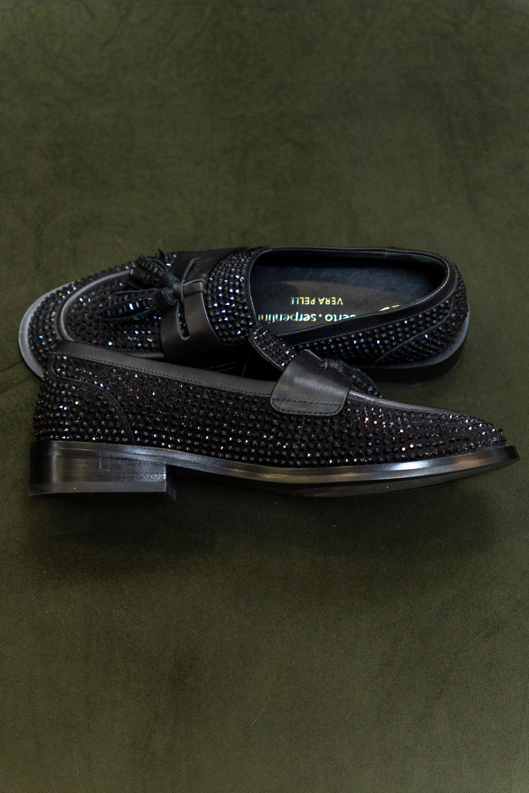 Crystal-Embellished Loafers with Tassels