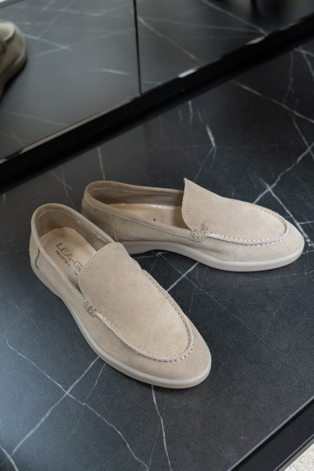 Suede Loafers With Rubber Sole Brown