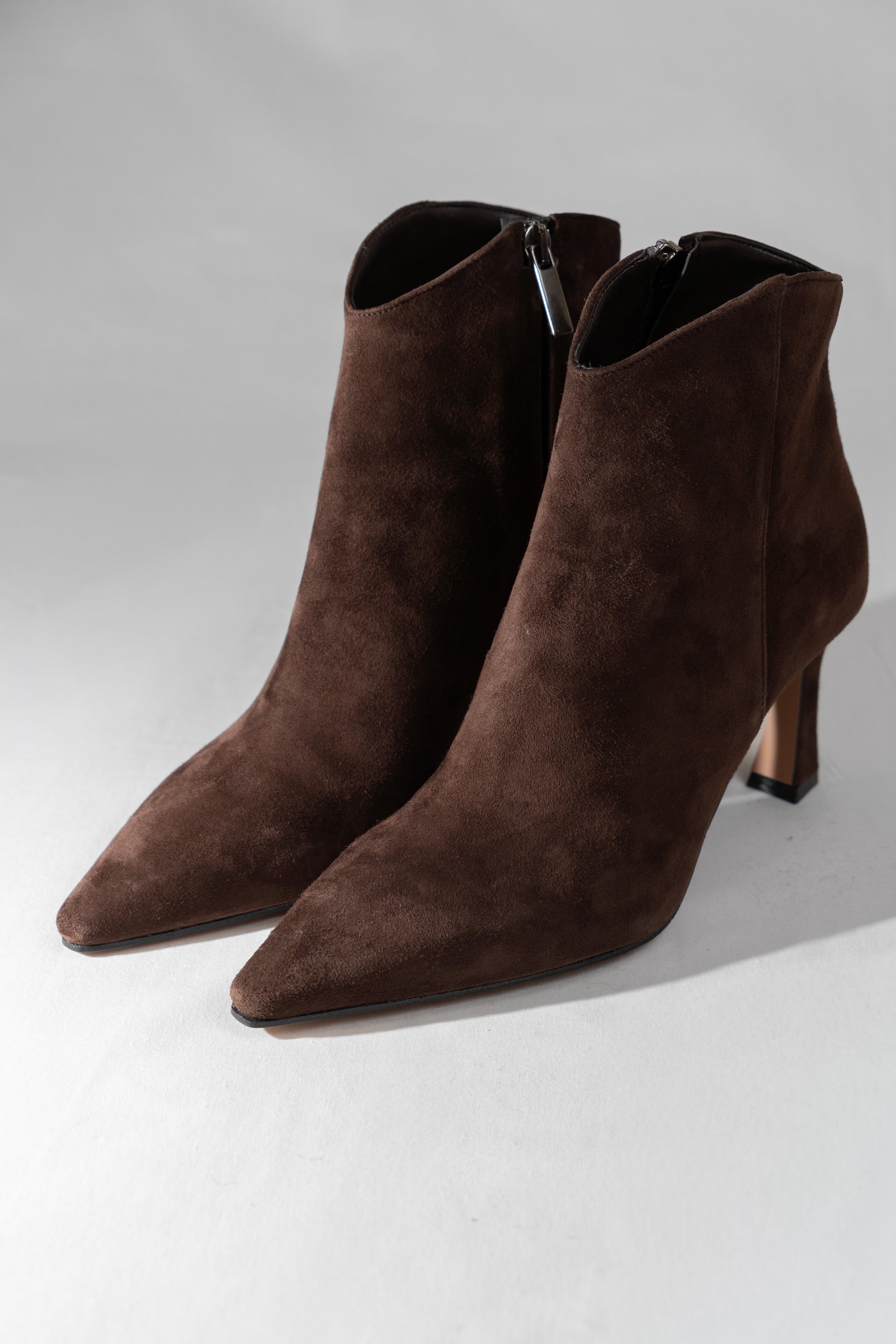 Suede Pointed Ankle Boots