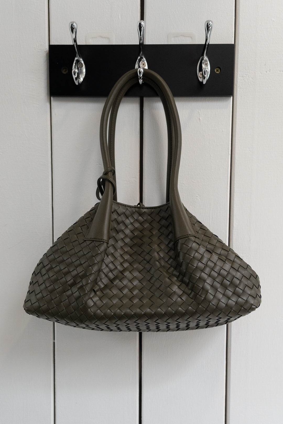Woven Leather Cloud Bag