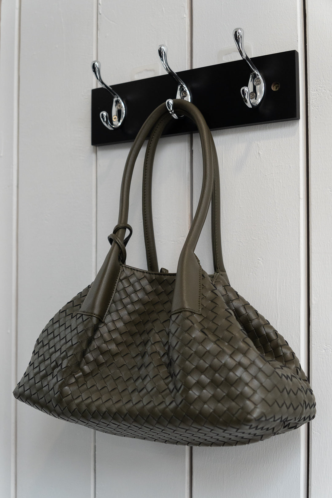 Woven Leather Cloud Bag