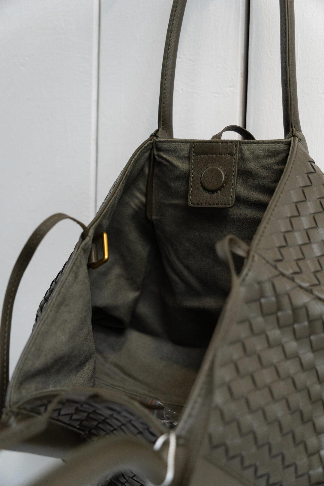 Woven Leather Cloud Bag