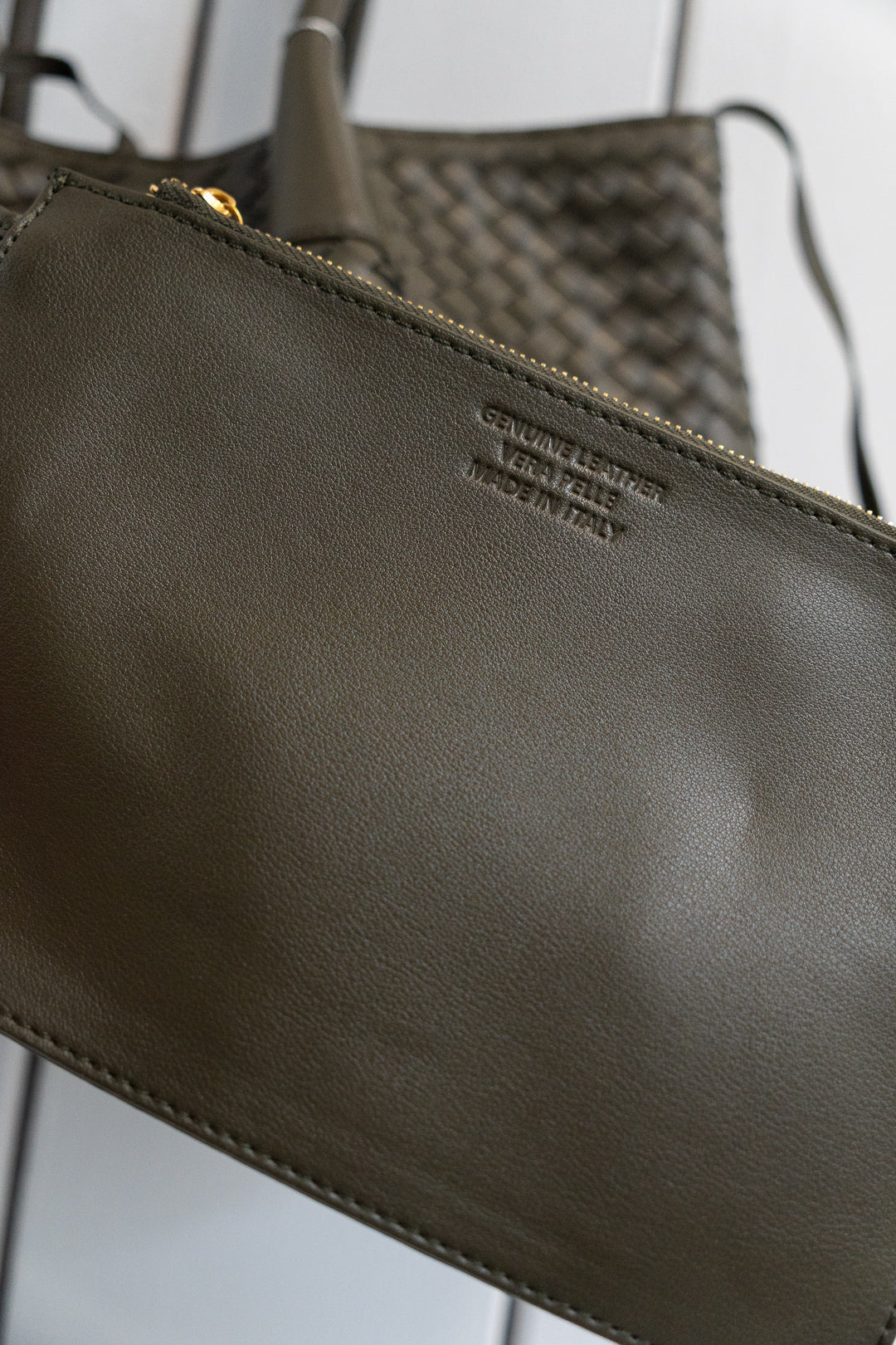 Woven Leather Cloud Bag