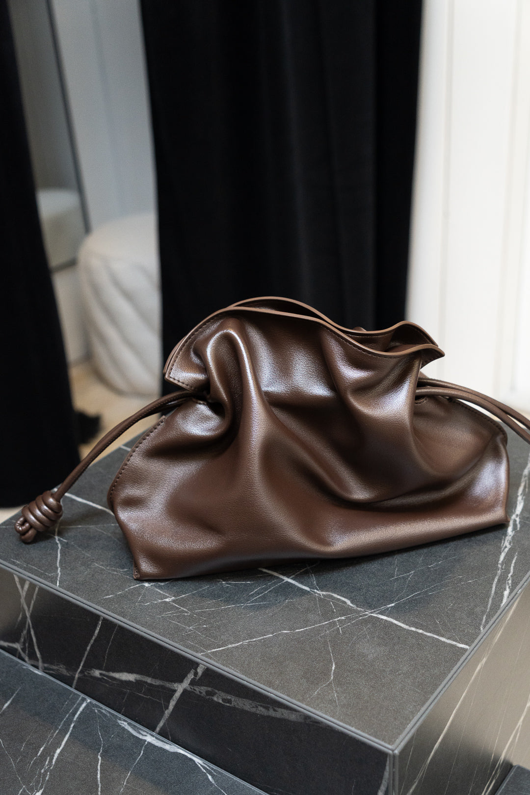 Chocolate Drawstring Pouch