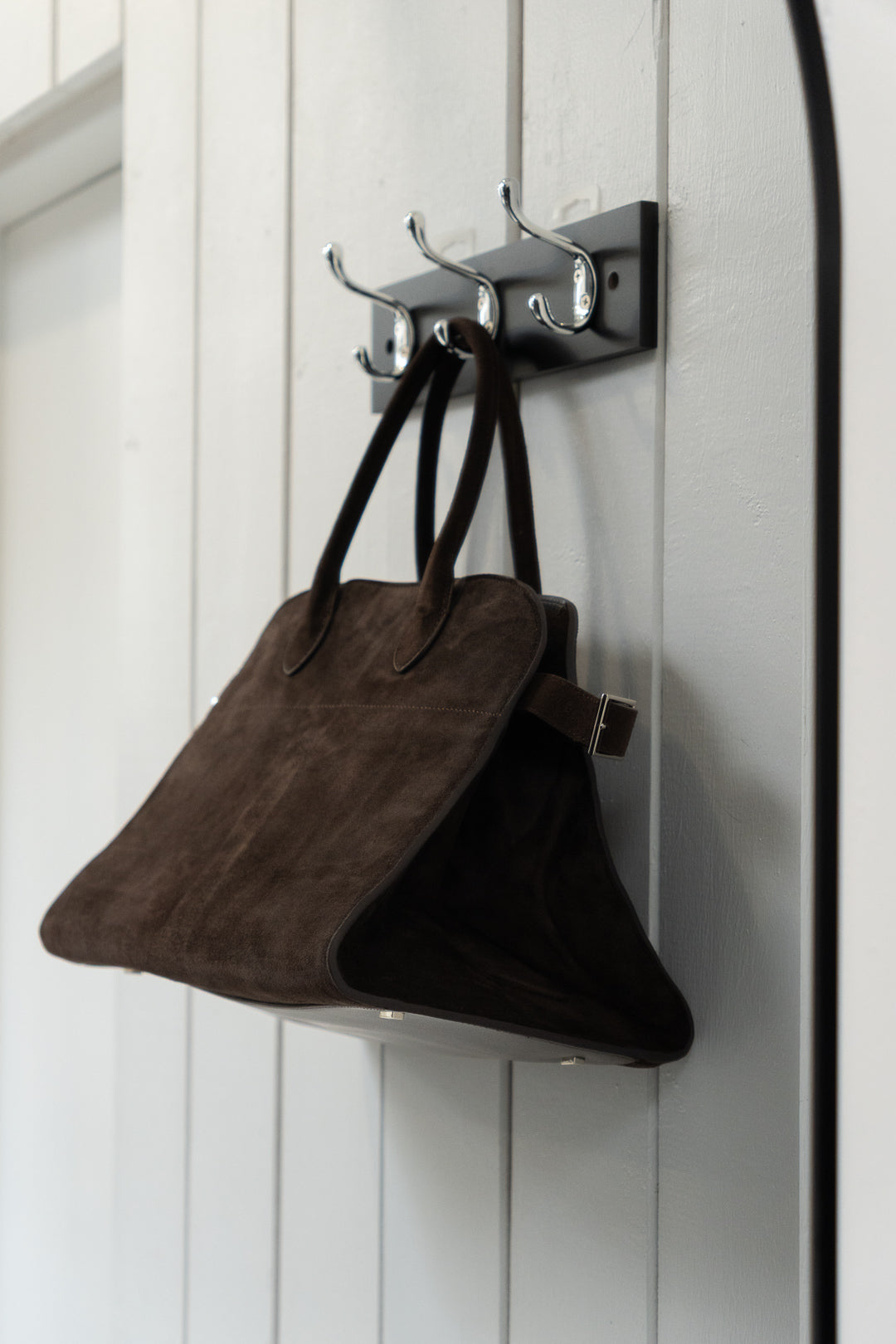 Brown Suede Dome Tote