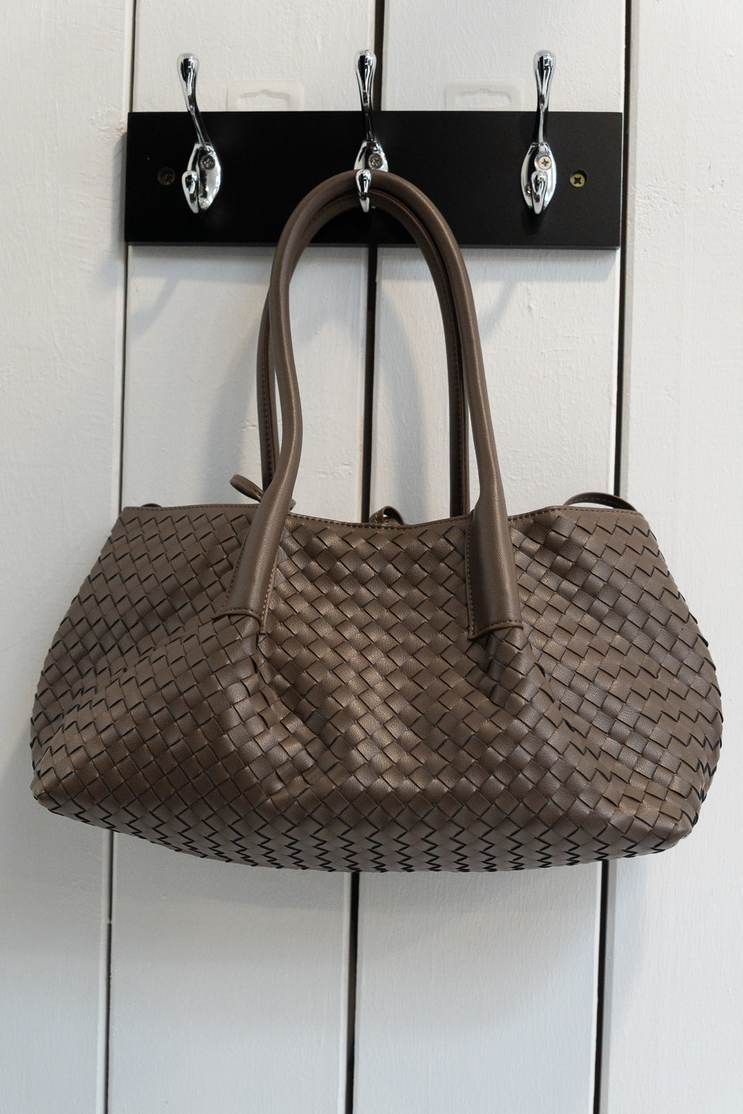 Woven Leather Cloud Bag