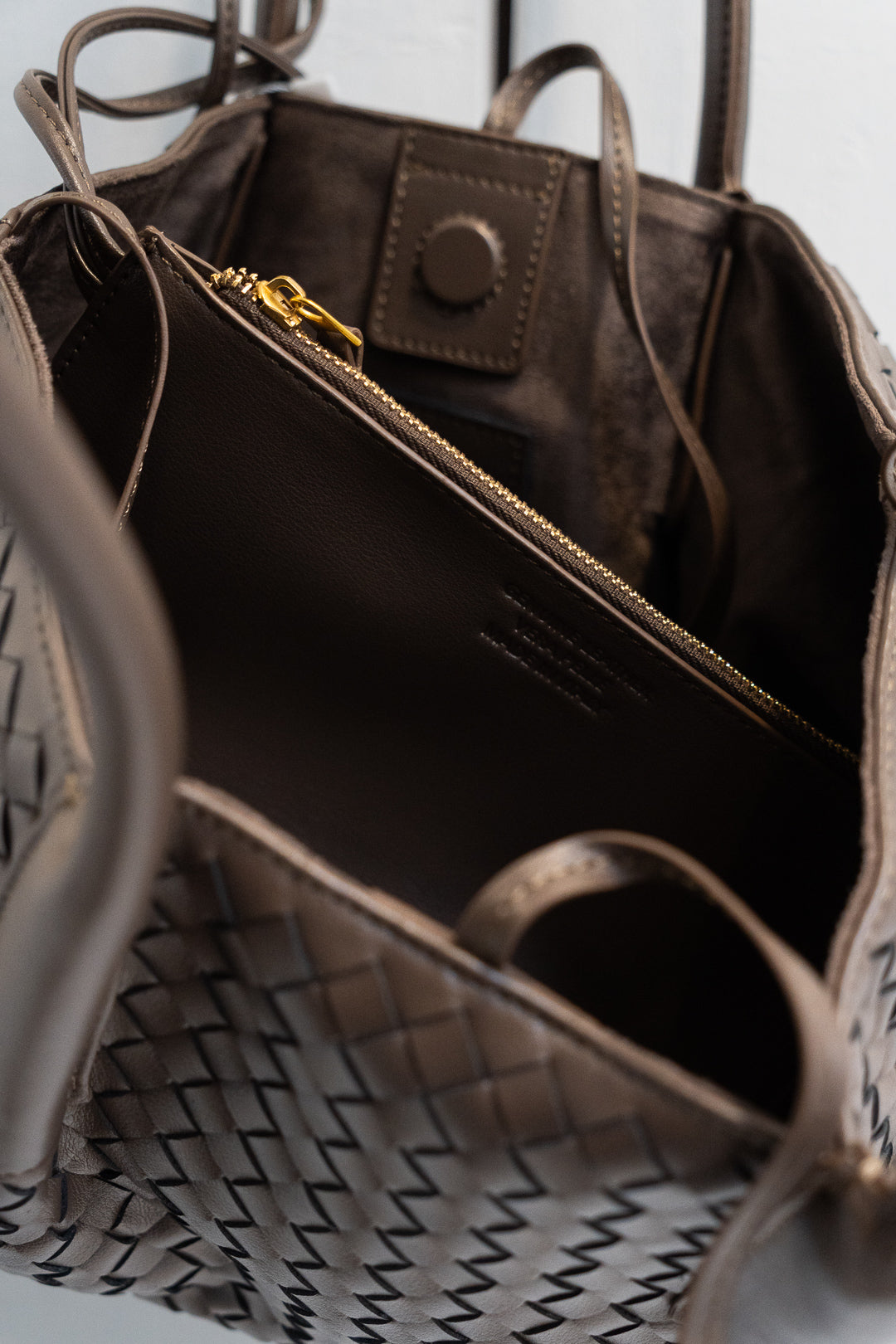 Woven Leather Cloud Bag