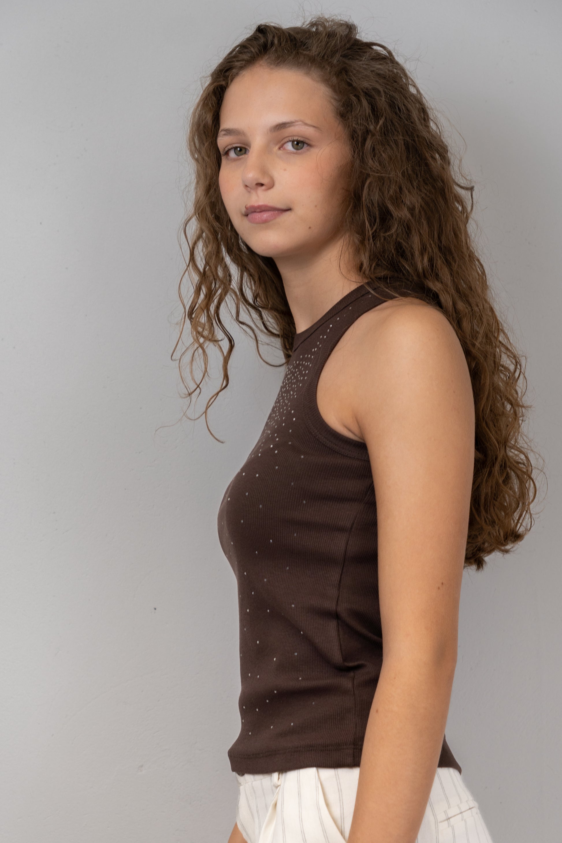 Rhinestone-Detail Tank Top