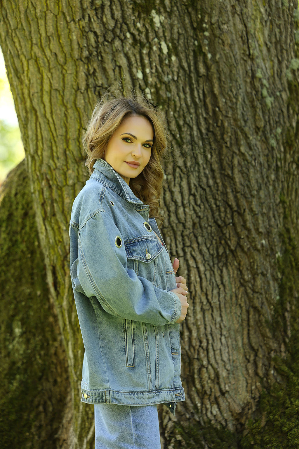 Gold Eyelet Denim Jacket