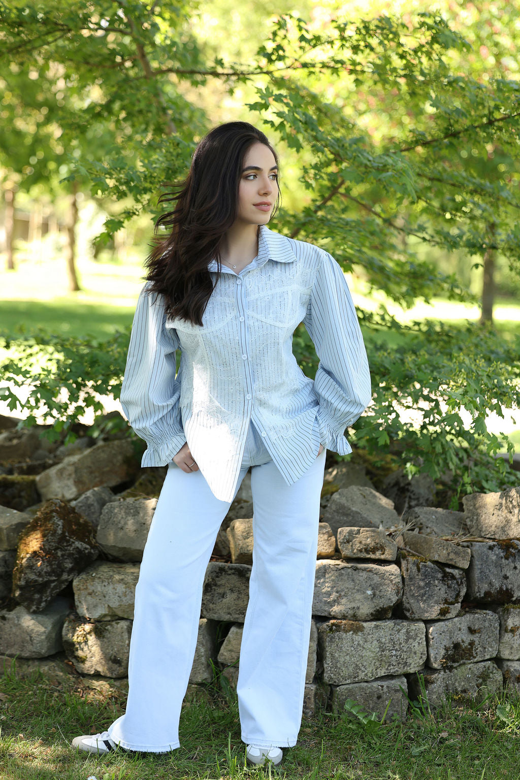 Light-Blue Wide-Leg Jeans