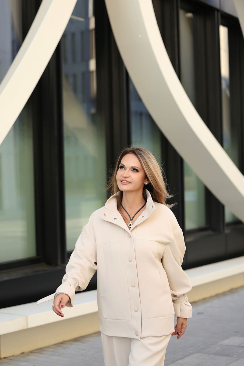 Oversized Snap-Button Jacket