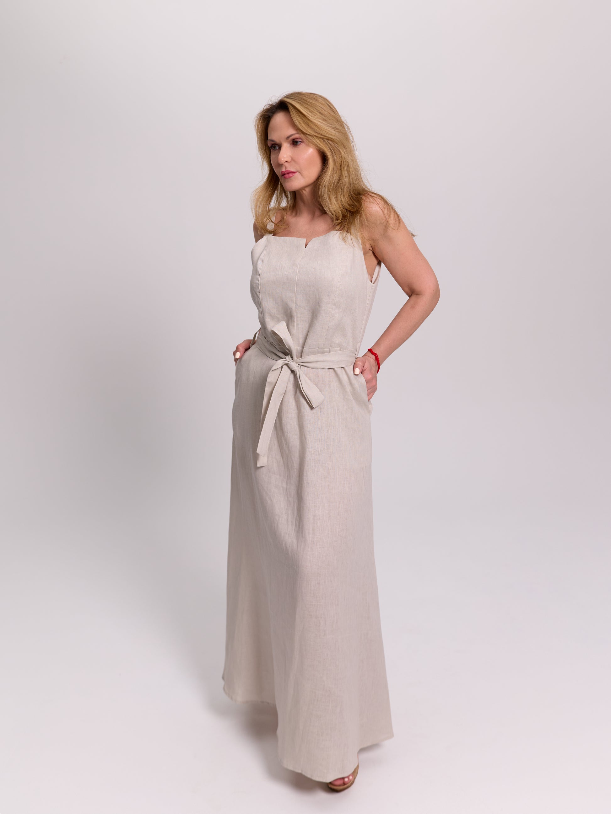 Linen Maxi Slip Dress