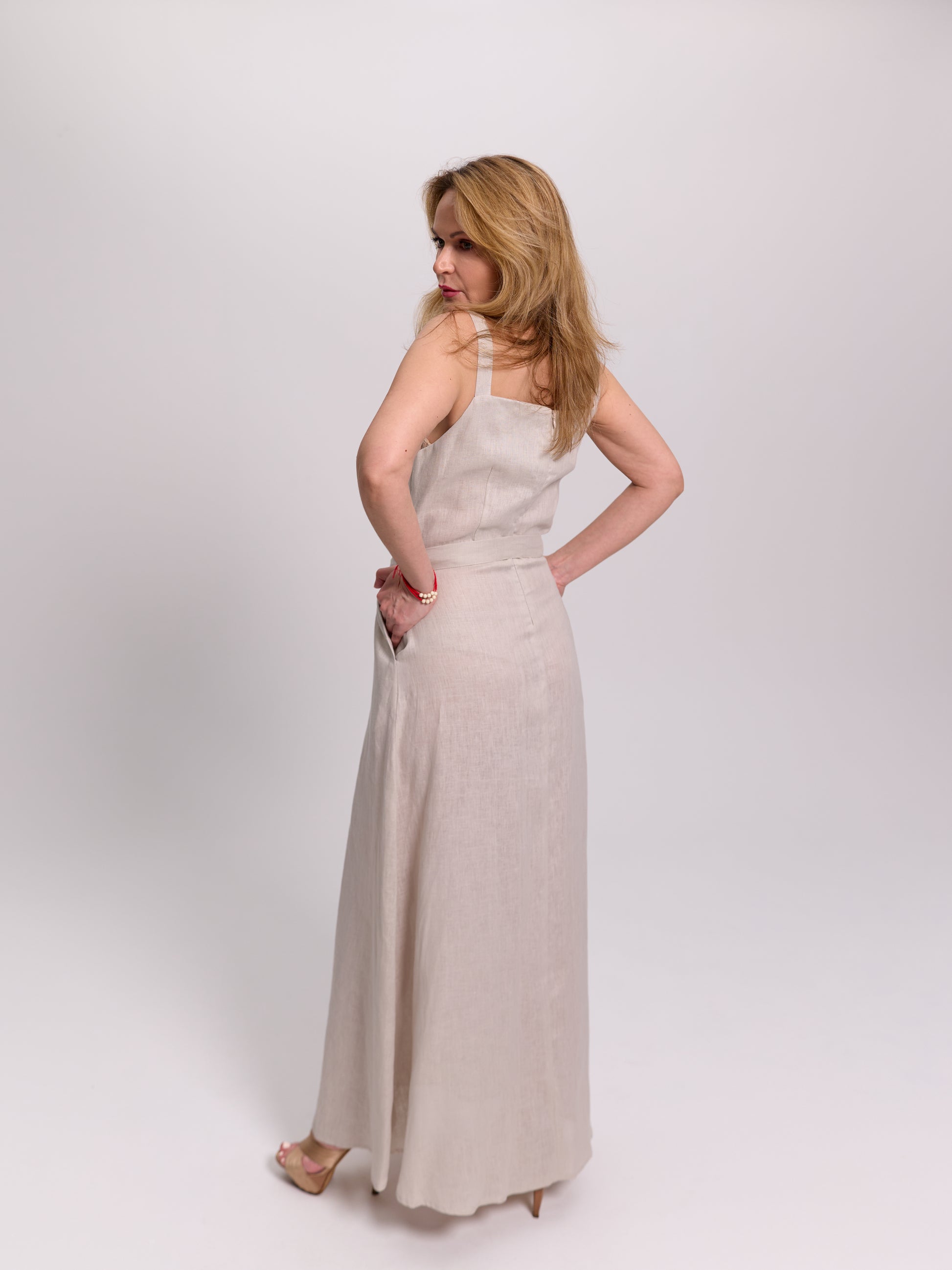 Linen Maxi Slip Dress