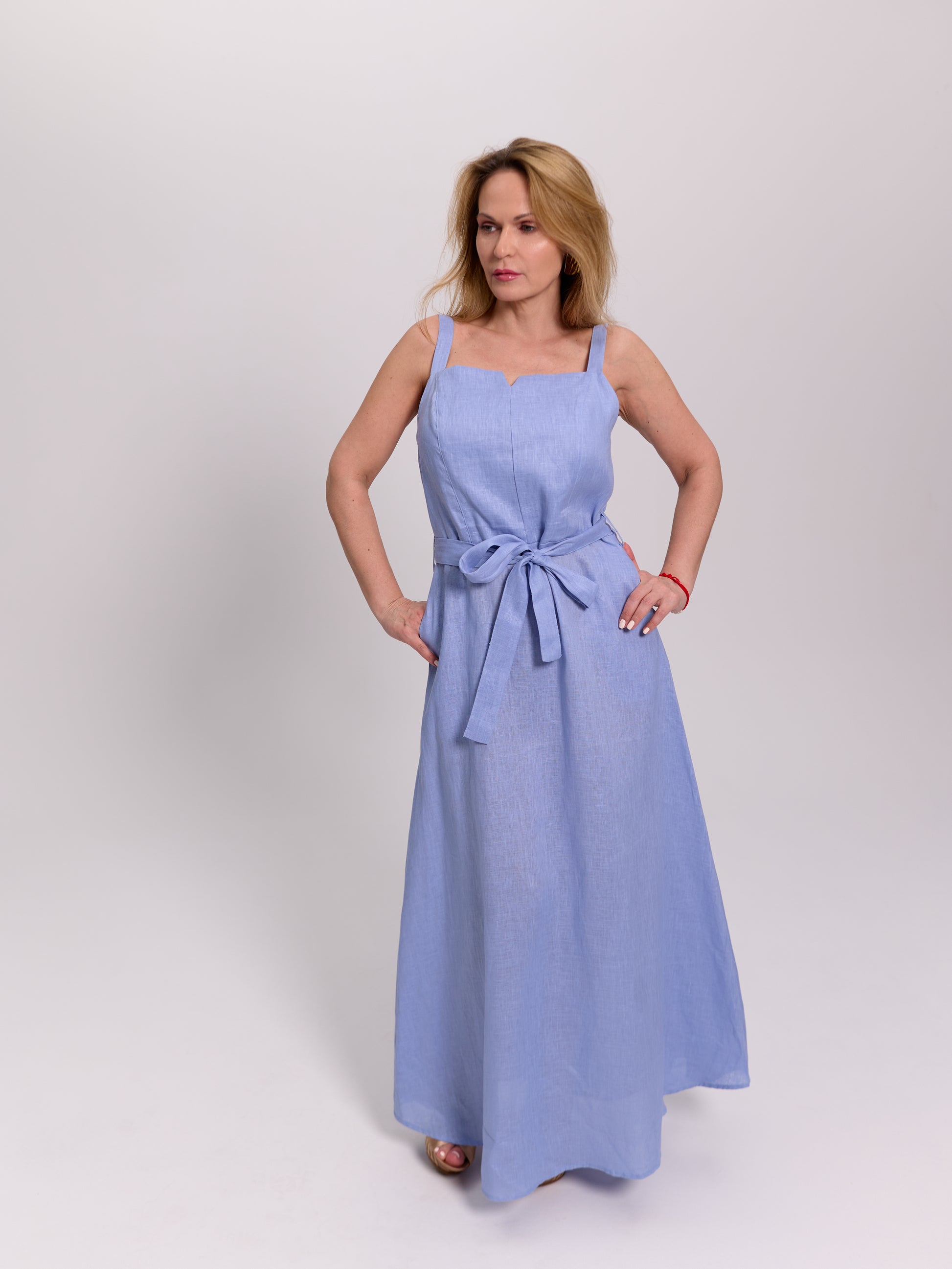 Linen Maxi Slip Dress