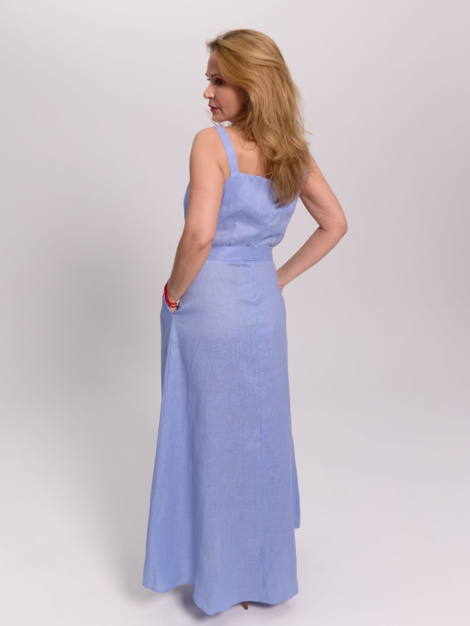 Linen Maxi Slip Dress
