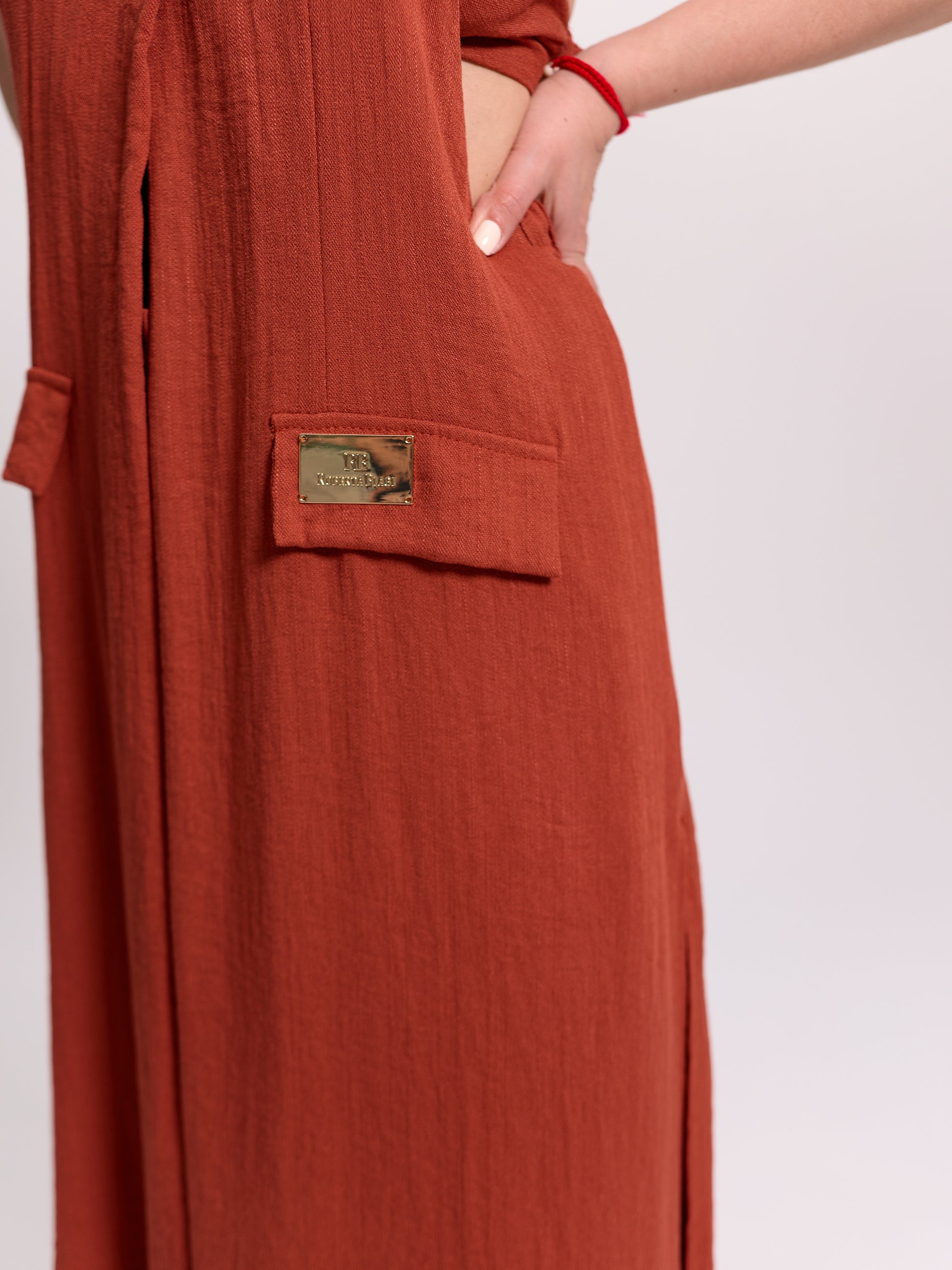Terracotta Three-Piece Linen Set