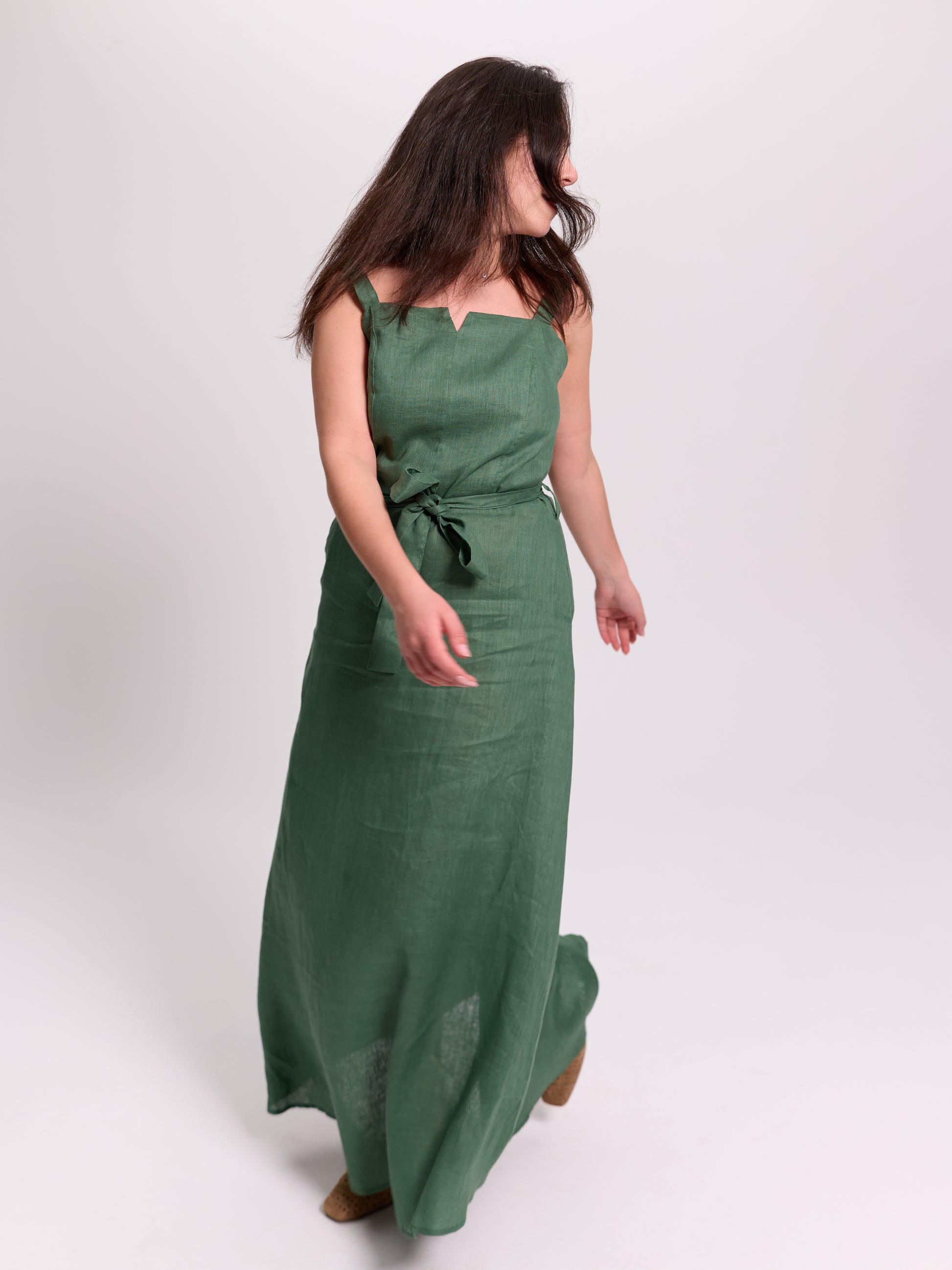 Linen Maxi Slip Dress