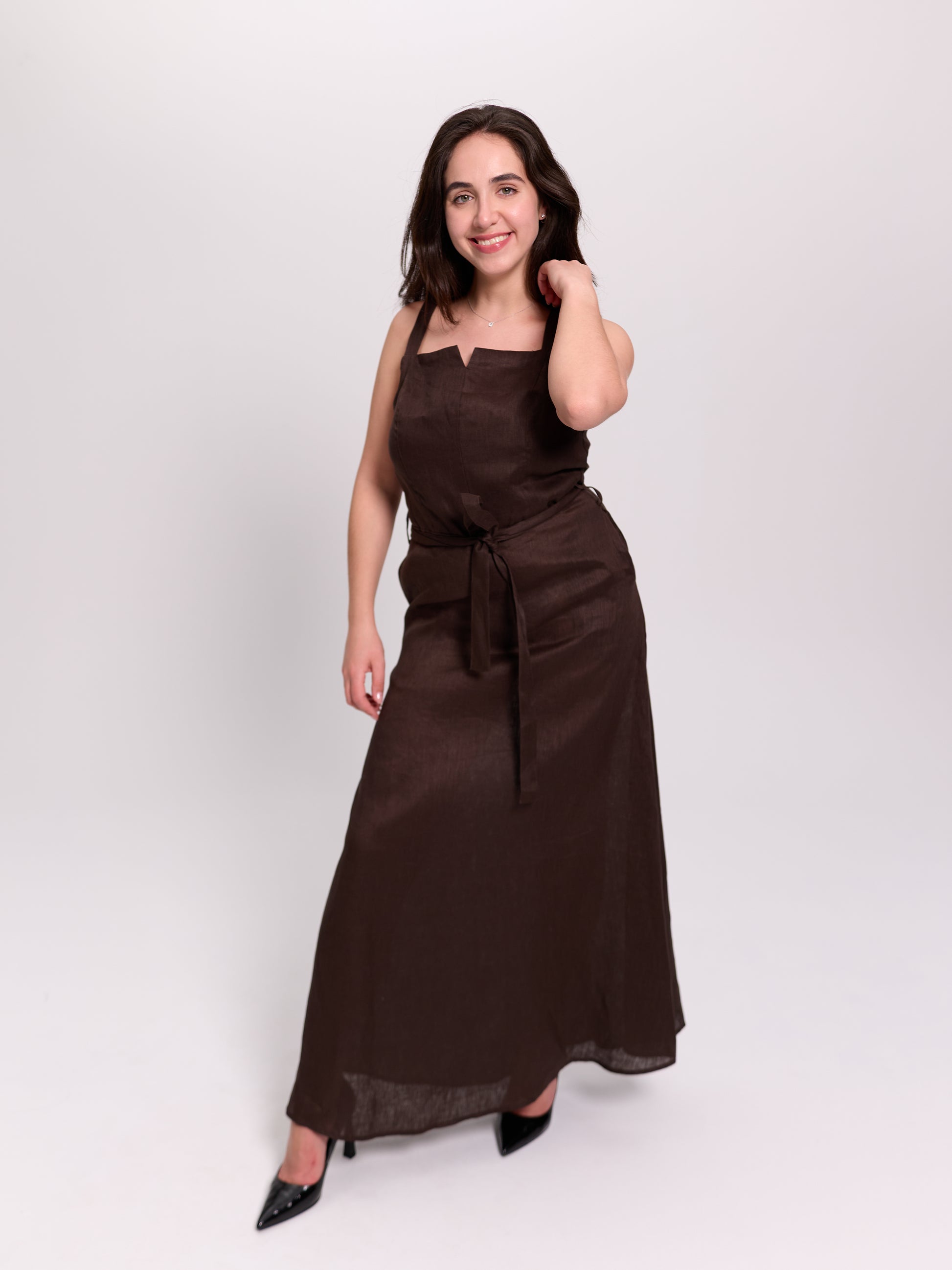 Linen Maxi Slip Dress