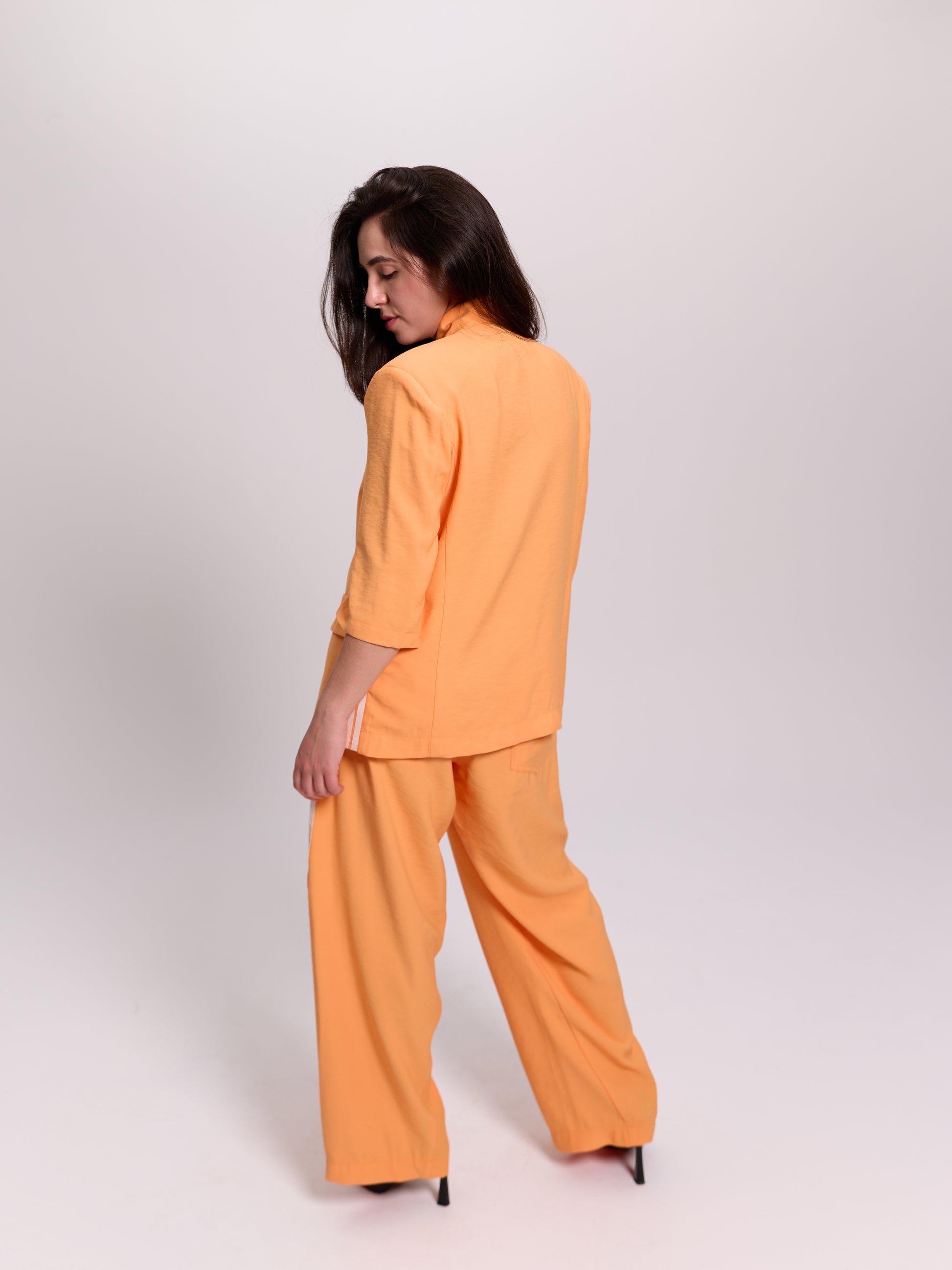 Orange Side-Stripe Balloon-Leg Trousers